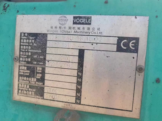 Huade Ventilateur hydraulique utilisé pavageur d'asphalte VOGEL 1800-2 pour Max. épaisseur de pavé 1000MM